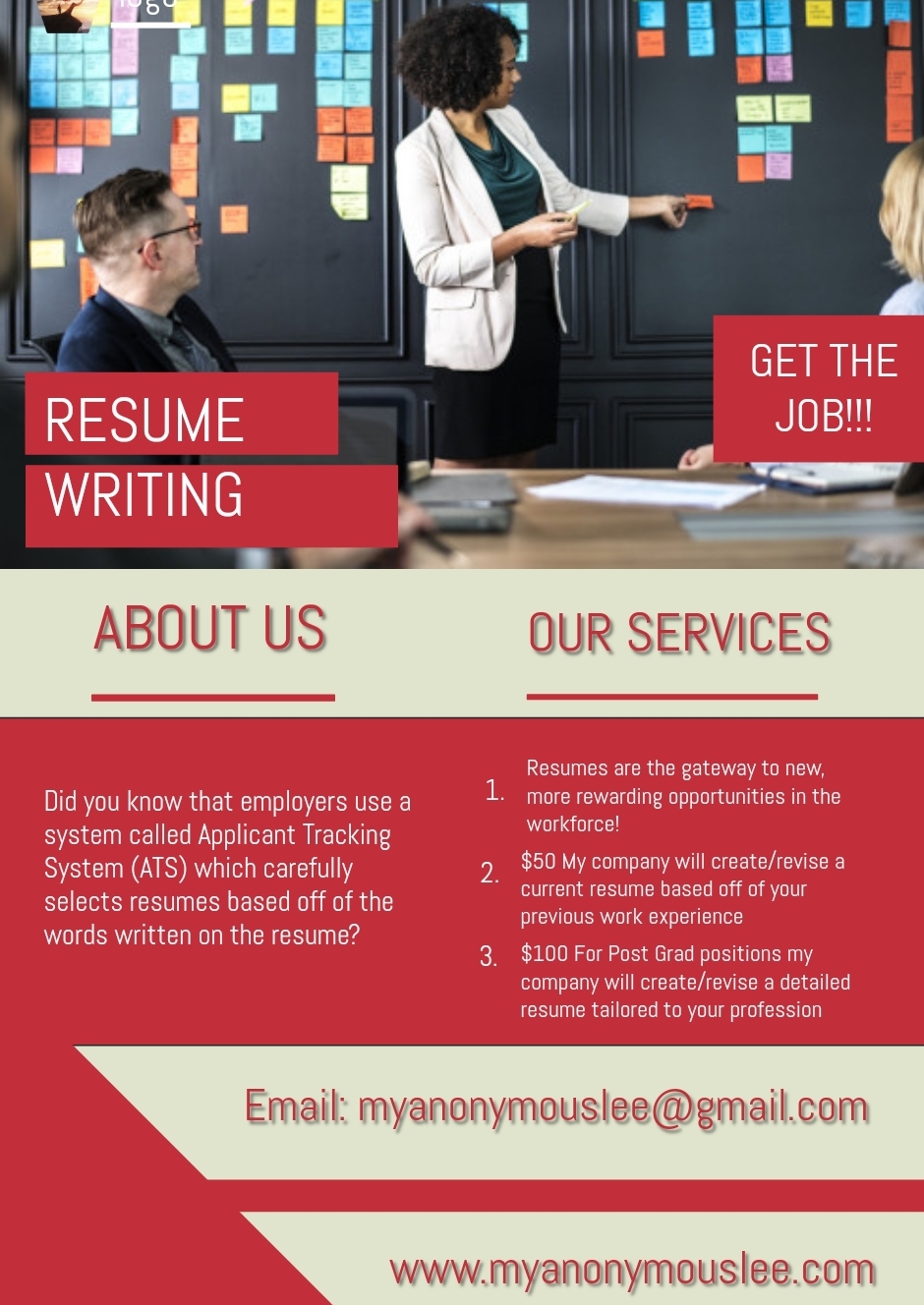 resume help flyer